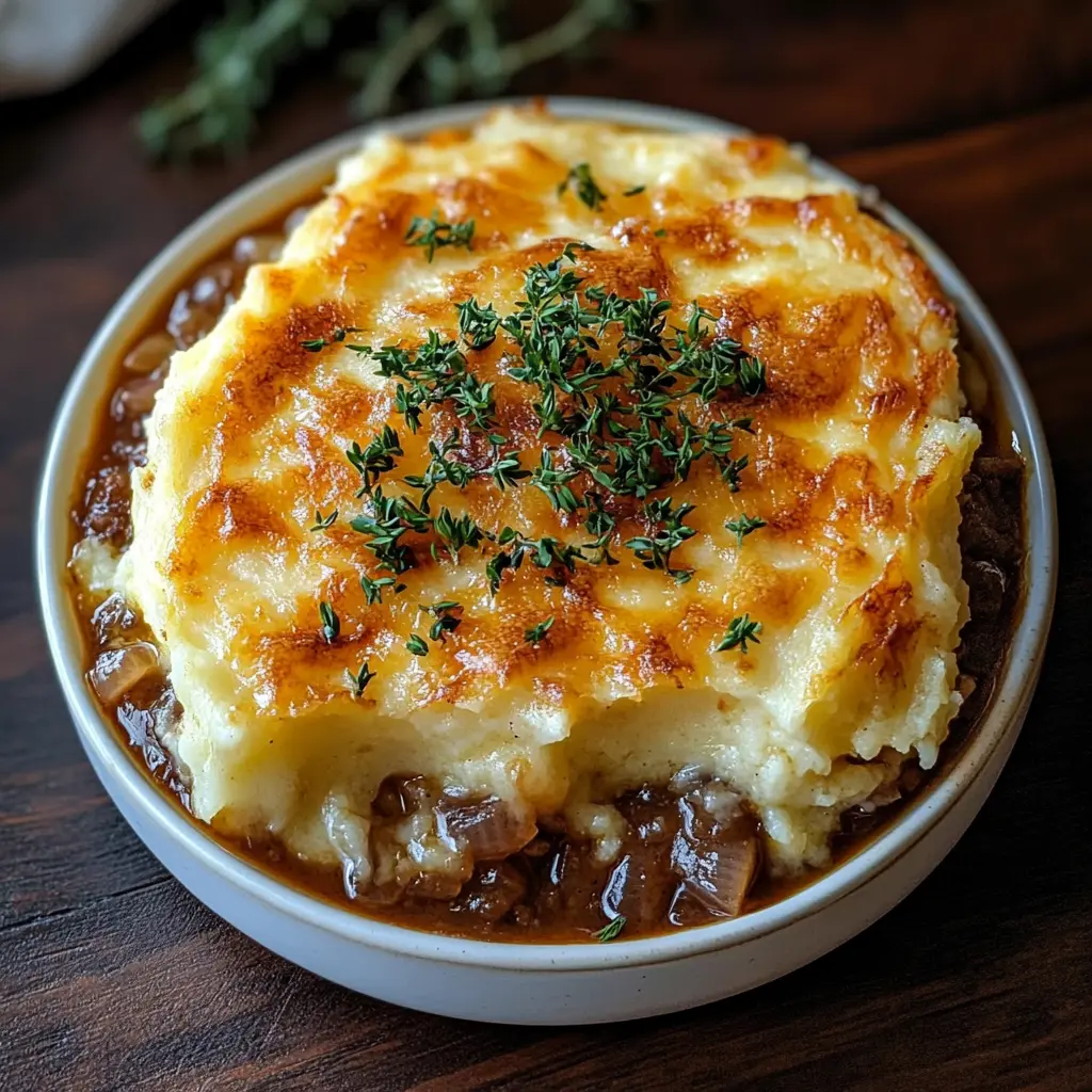 Warm up your kitchen with this comforting Shepherd's Pie topped with rich onion gravy! Made with tender ground meat, fresh veggies, and smooth mashed potatoes, it’s perfect for chilly evenings. This hearty dish brings together wholesome flavors that the whole family will love. Save this recipe for your next cozy dinner!