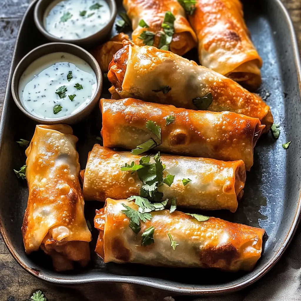 Crispy and flavorful Baked Buffalo Chicken Egg Rolls are a must-try for spicy food lovers! Packed with shredded chicken and zesty buffalo sauce, these rolls are perfect for game day or a casual get-together. Don't forget the Cilantro Lime Ranch for a cooling dip! Save this easy recipe now for your next fun gathering!