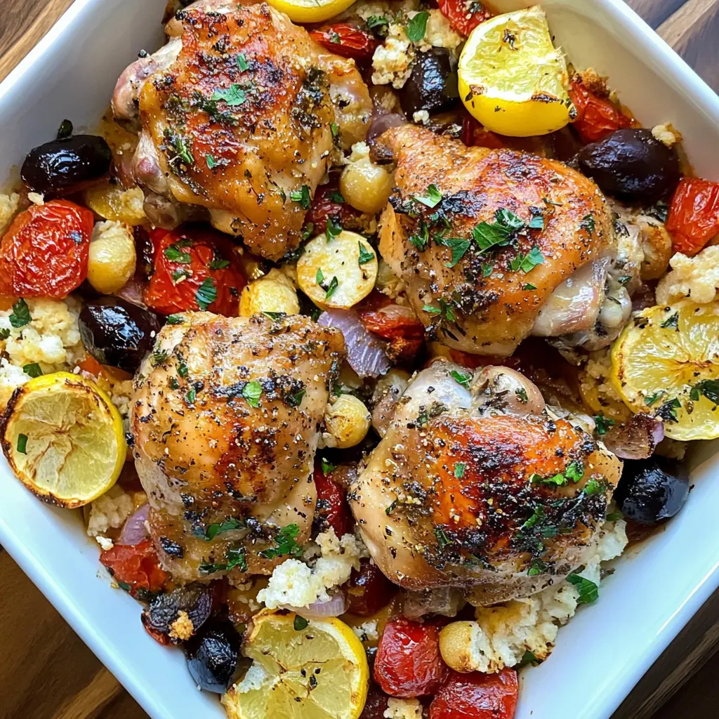 Juicy baked Mediterranean chicken thighs bring a burst of flavor to your dinner table! With a delightful blend of herbs, olives, and sun-dried tomatoes, this dish is a perfect choice for a quick weeknight meal or a weekend gathering. Save this recipe for when you want to impress your guests or just enjoy a tasty meal at home!