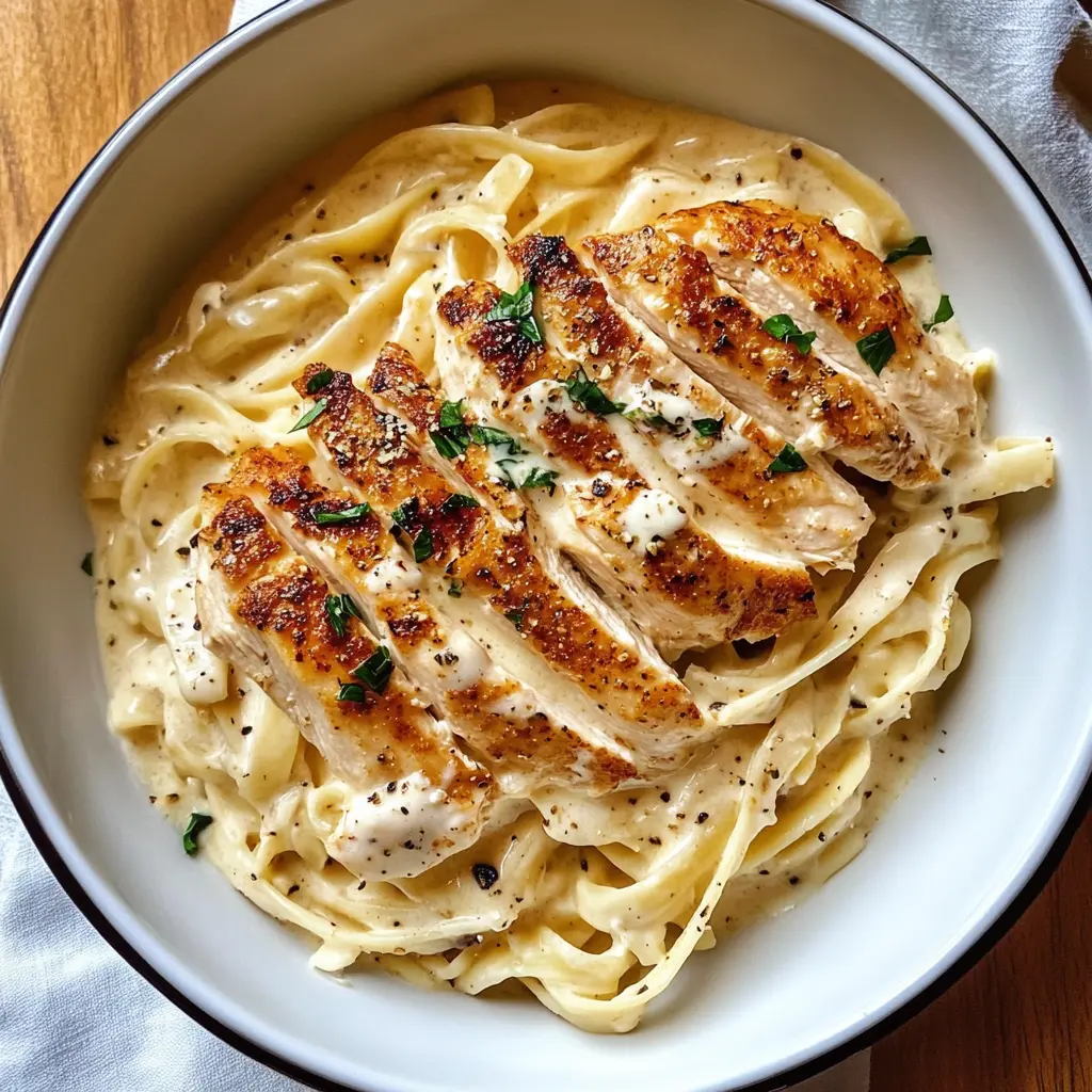 Creamy Chicken Alfredo is the perfect comfort food for family dinners! This easy recipe features tender chicken paired with a rich, cheesy sauce that clings to perfectly cooked pasta. Ideal for weeknights or special occasions, this dish will become a family favorite in no time. Save this recipe for when you're in the mood for something delicious and satisfying!