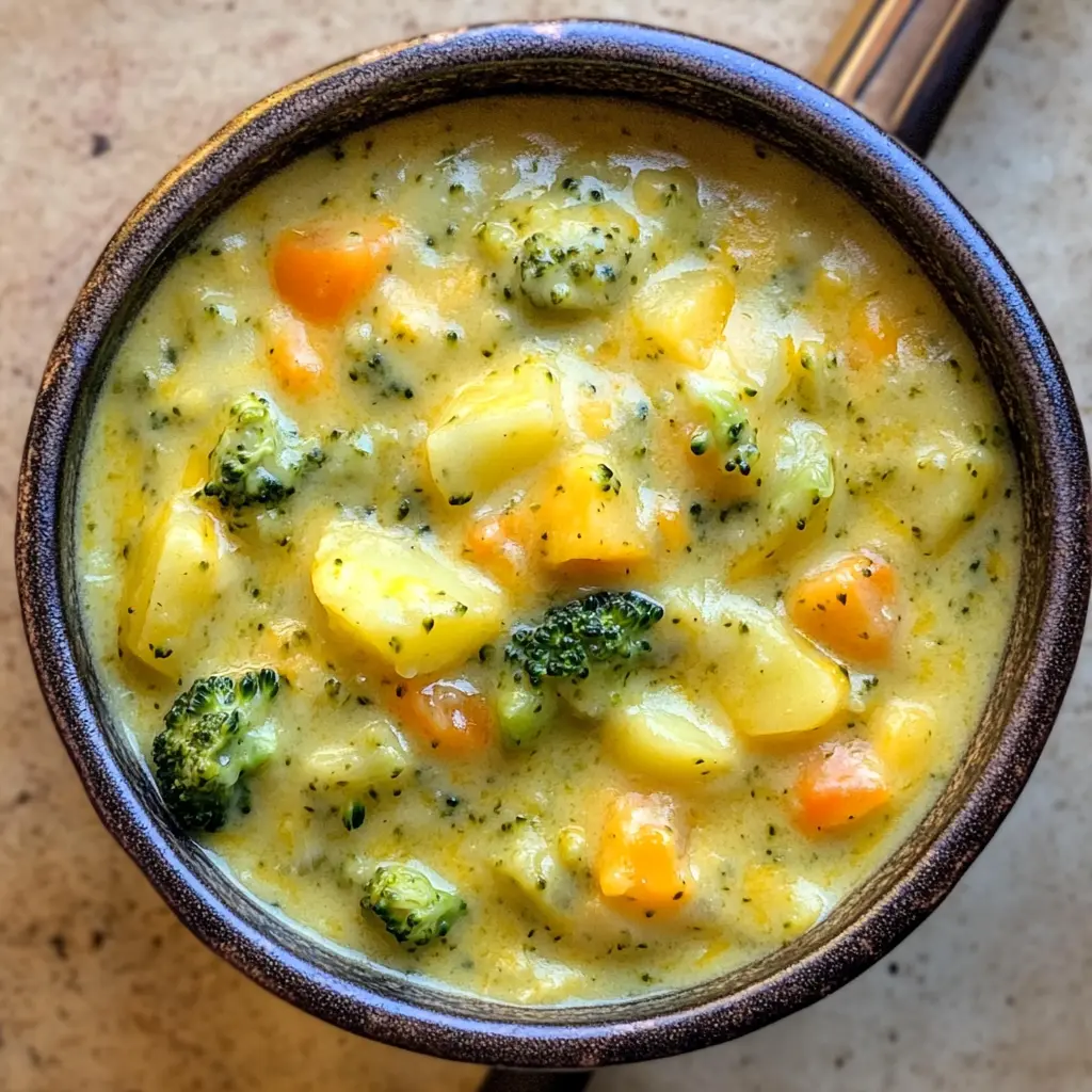 Warm up with this delightful Broccoli Potato Cheese Soup! Packed with vibrant broccoli, hearty potatoes, and a rich cheese blend, this comforting recipe is perfect for chilly days or a cozy family dinner. It's not just delicious—it's easy to whip up for any occasion. Save this recipe to keep your winter meals hearty and satisfying!