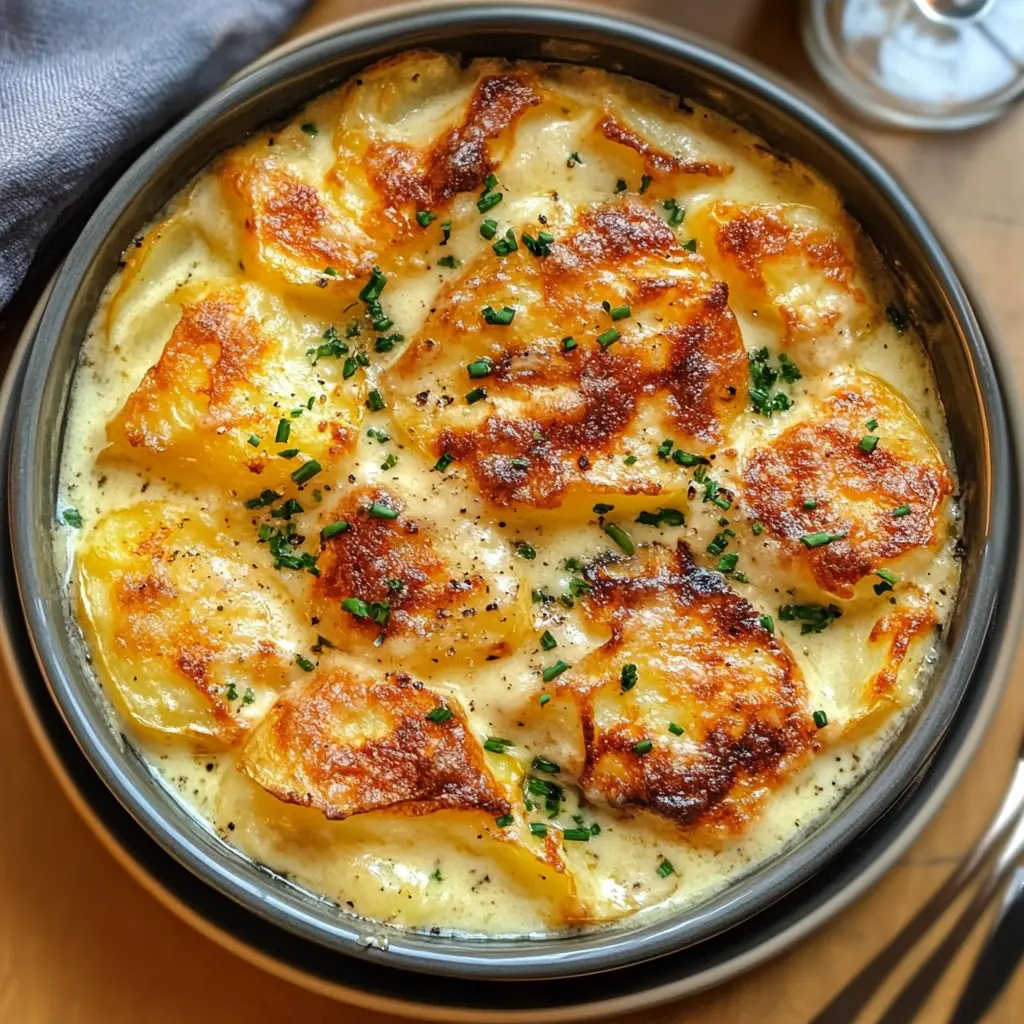 Treat your taste buds to these Creamy Dijon Garlic Potatoes Dauphinoise! This comforting dish combines layers of thinly sliced potatoes smothered in a velvety garlic and dijon cream sauce. Perfect for cozy family dinners or special occasions, it's sure to impress. Save this pin for a delicious side dish that will elevate any meal!