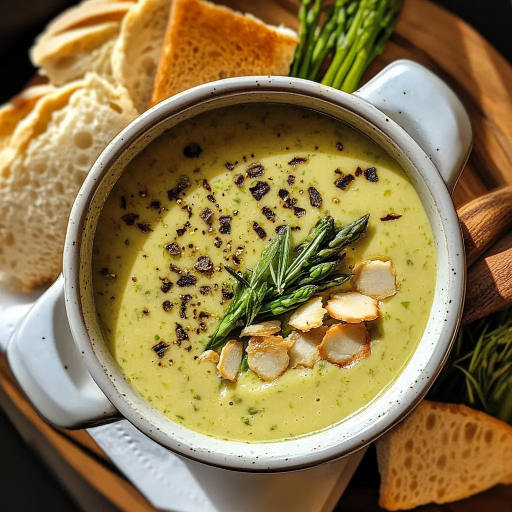 Warm up with this delightful Creamy Roasted Asparagus Soup! Made with fresh asparagus, creamy goodness, and a hint of garlic, this recipe is perfect for spring. It's a healthy, flavorful treat that’s easy to prepare. Save this recipe for a cozy dinner or an impressive starter at your next gathering. Your taste buds will thank you!