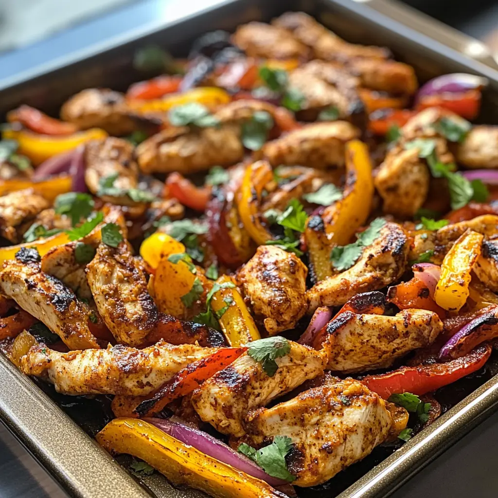 Get ready for a delicious and easy dinner with these Sheet Pan Chicken Fajitas! In just 30 minutes, you’ll enjoy tender chicken, bell peppers, and spices roasted to perfection. Perfect for busy weeknights or a fun family meal. Save this recipe to bring a burst of flavor to your table anytime!