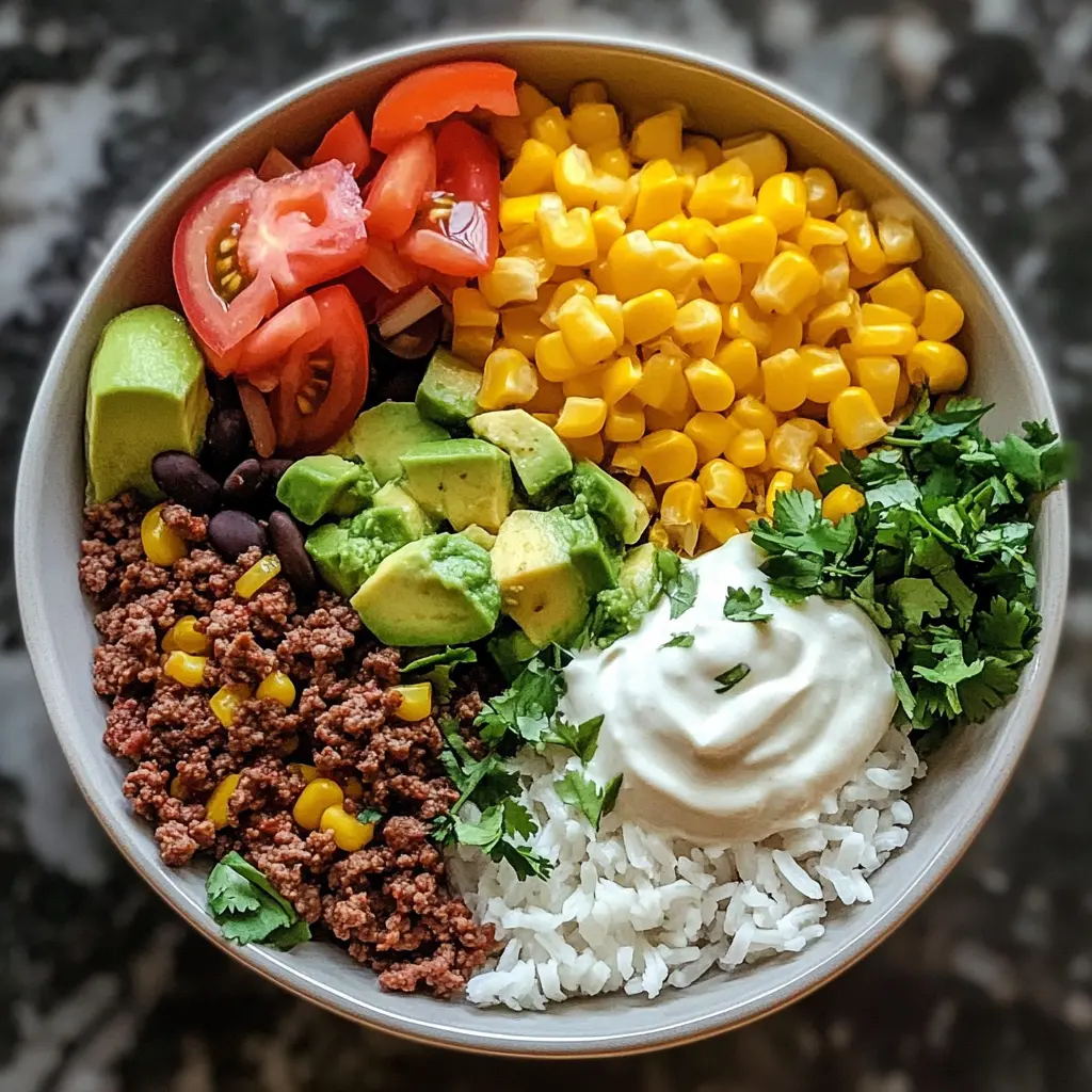 Get ready for a delicious Ground Beef Burrito Bowl that’s perfect for any meal! This hearty dish is packed with seasoned ground beef, colorful veggies, and topped with your favorite fixings. It's a quick and easy recipe that’s ideal for busy weeknights or meal prep. Save this for your next family dinner or casual gathering for a crowd-pleasing treat!