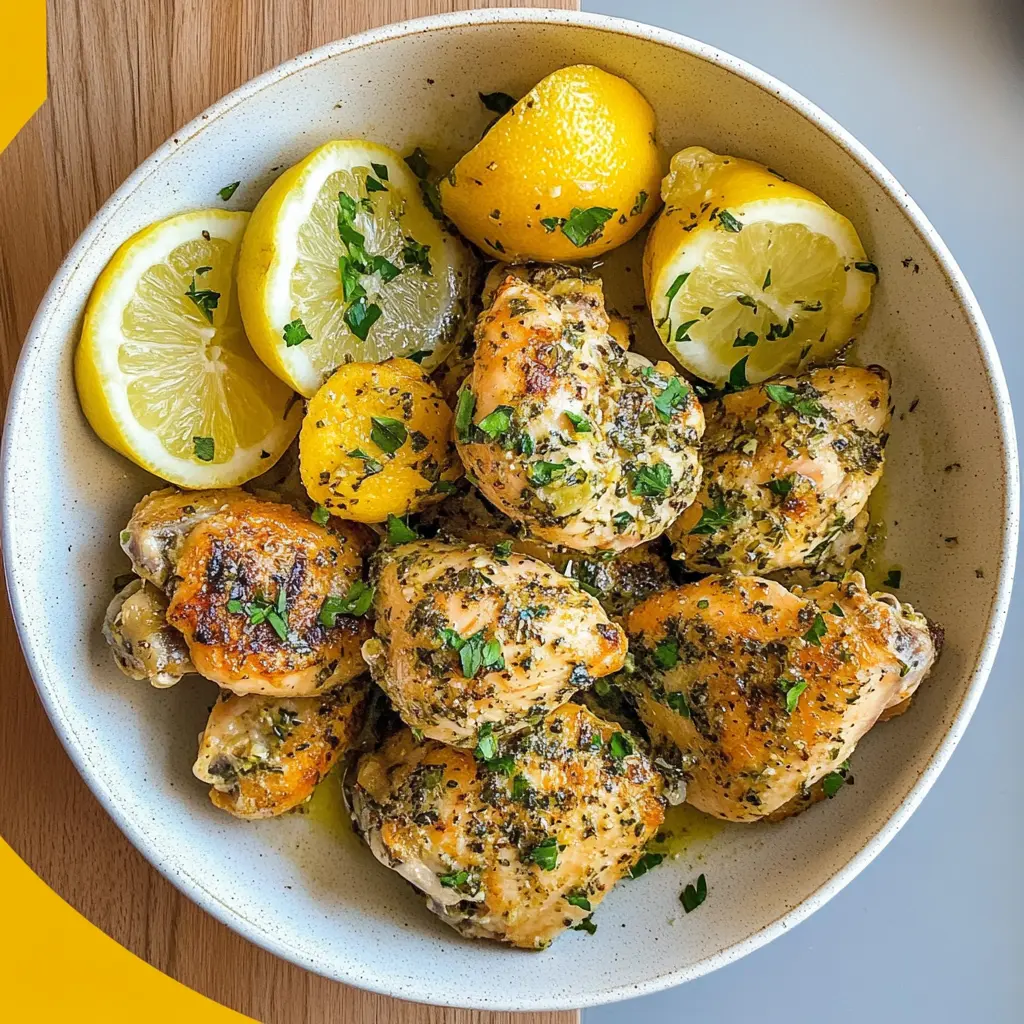 Get ready to enjoy tender Lemon Garlic Chicken Thighs that are bursting with flavor! This easy recipe features juicy chicken thighs marinated in zesty lemon and aromatic garlic, perfect for any dinner occasion. Ideal for weeknight meals or family gatherings, don’t forget to save this pin for a delicious chicken dish you'll want to make again and again!