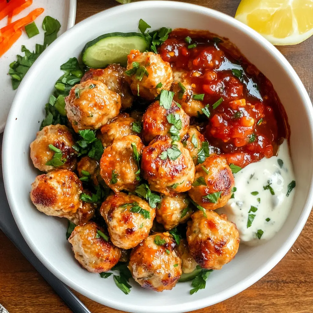 These Mediterranean Chicken Meatballs are packed with fresh flavors like parsley, garlic, and feta cheese. A healthier twist on a classic dish, they're perfect for meal prep or a weeknight dinner. Enjoy them with tzatziki sauce or tossed in a salad! Don't forget to save this recipe for your next family gathering or cozy night in!