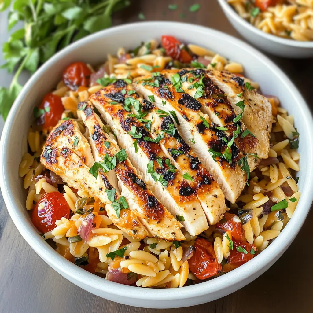 Bring the taste of the Mediterranean home with this flavorful Mediterranean Chicken recipe featuring orzo. Packed with vibrant herbs, tender chicken, and a zesty lemon kick, it's a dish your whole family will love. Perfect for weeknight dinners or entertaining friends, save this pin to cook up a delightful meal that brings sunshine to your table!