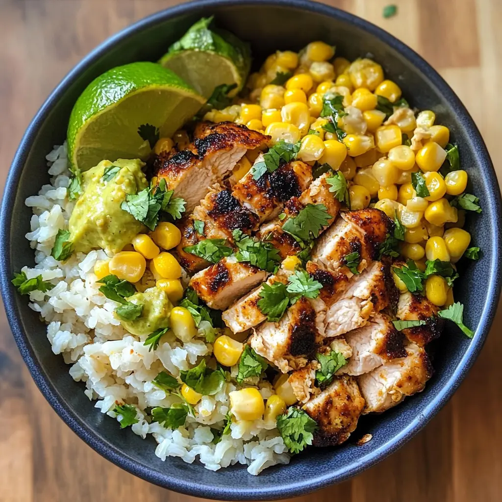 Satisfy your taste buds with this vibrant Mexican Street Corn Chicken Bowl! Packed with juicy chicken, sweet corn, fresh cilantro, and a drizzle of zesty lime crema, this recipe brings the flavors of street food right to your table. Perfect for a quick weeknight dinner or meal prep—don’t forget to save this dish for your next culinary adventure!