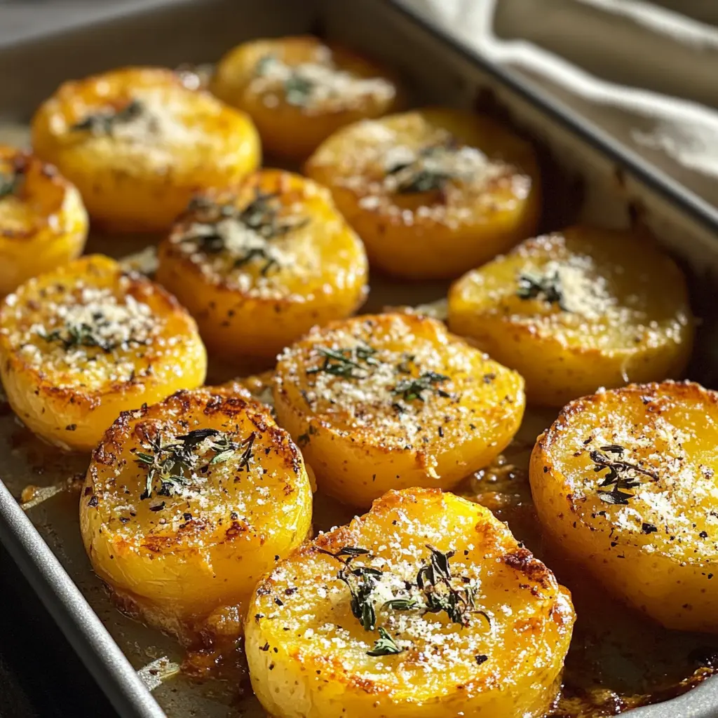 Get ready for a tasty side dish with these Oven Crispy Parmesan Potatoes! Each bite features golden, crunchy goodness combined with savory Parmesan cheese. Perfect for family dinners or gatherings, these potatoes are not just a treat for the taste buds but also simple to prepare. Save this recipe to impress your guests at your next meal!