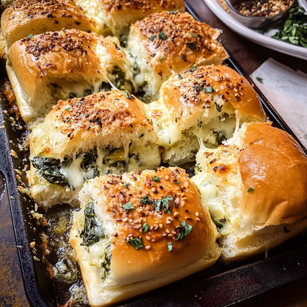 Get ready for a party favorite with these Pull Apart Garlic Butter Spinach and Artichoke Dip Sliders! Easy to make and bursting with creamy flavors, these sliders are perfect for gatherings or a cozy night in. Packed with rich artichokes, fresh spinach, and buttery goodness, they’re a must-try. Save this recipe and impress your guests at your next event!