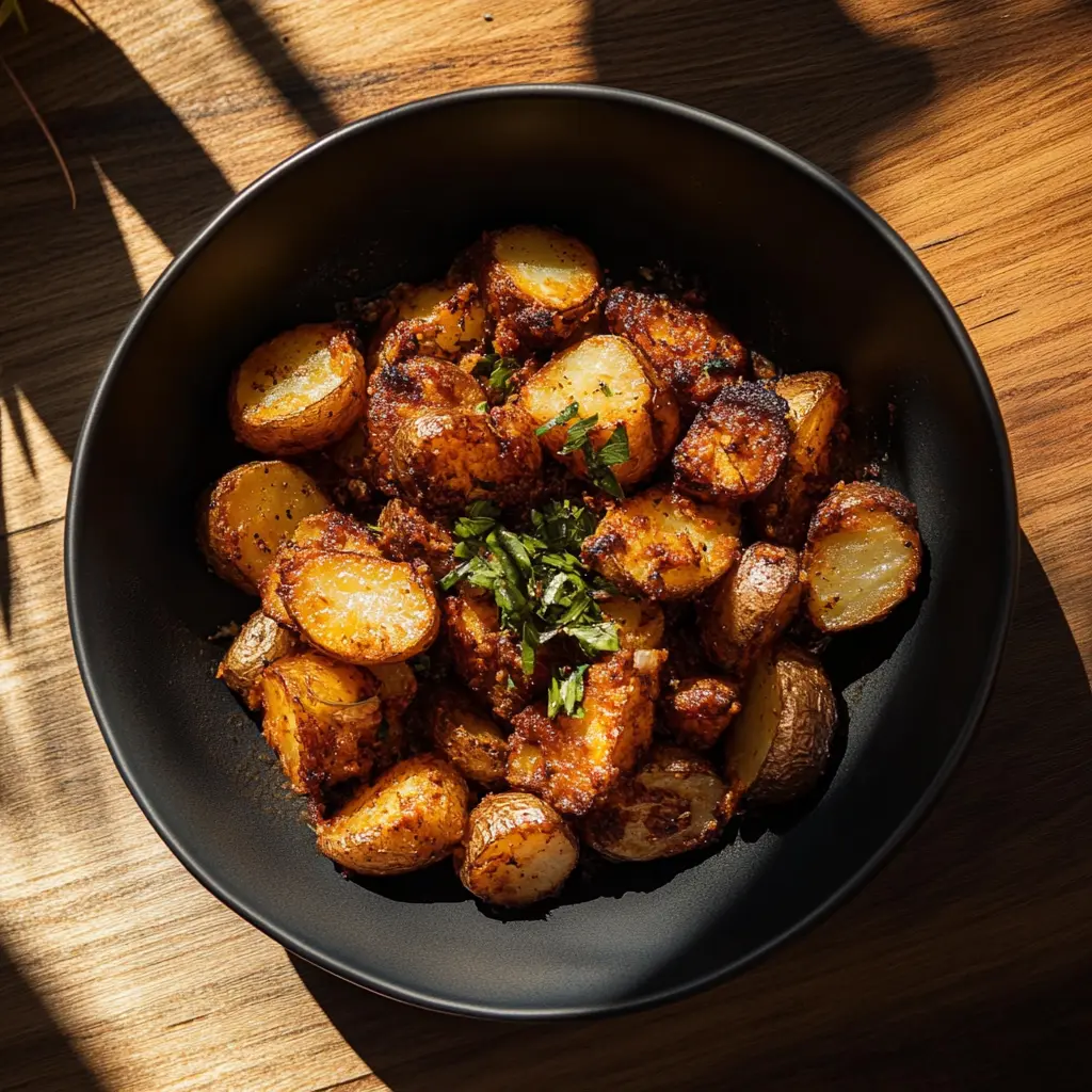 Crispy on the outside and soft on the inside, these roasted potatoes are a must-try! Seasoned with fresh herbs and garlic, they make a perfect side dish for any meal. Whether it's a family dinner or a holiday gathering, these flavorful potatoes are sure to impress. Save this recipe for your next culinary adventure!