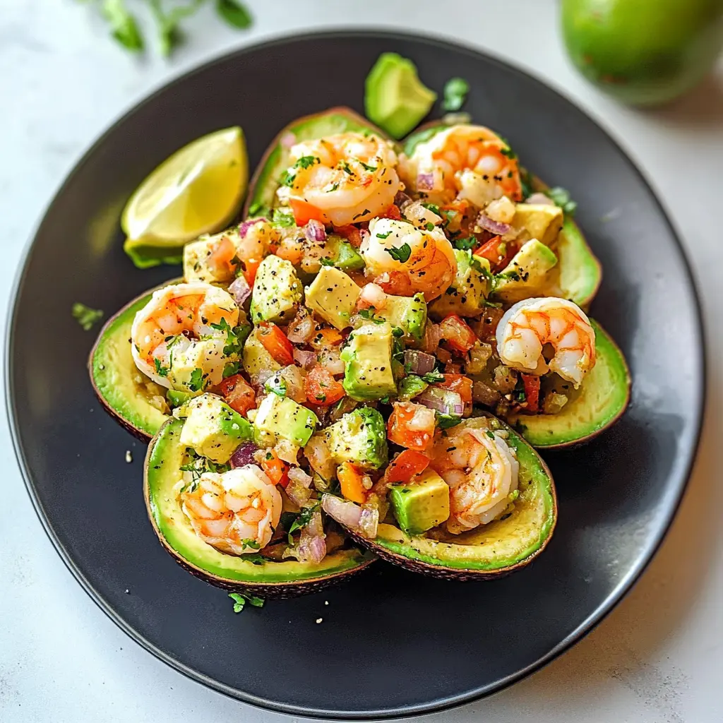 Looking for a refreshing and quick meal? Try this Stuffed Avocado with Shrimp Ceviche! Packed with vibrant flavors, this dish features creamy avocado and zesty shrimp marinated in lime juice, making it a perfect light lunch or appetizer. Save this recipe for your next gathering or a sunny day. Enjoy a taste of the tropics!