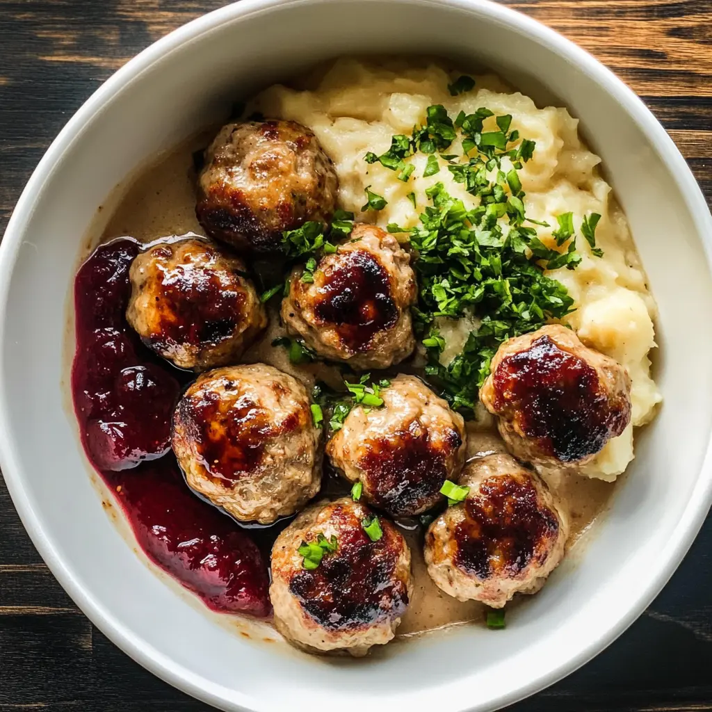 These delicious Swedish meatballs are perfect for any gathering! Tender and flavorful, they feature a mix of ground beef and pork, all coated in a creamy gravy. The subtle spices and herbs create a warm comfort food vibe that everyone loves. Save this recipe for your next dinner or party, and treat your guests to a classic dish they won’t forget!