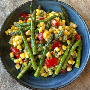 Fresh and vibrant, this Asparagus & Summer Corn Salad is perfect for sunny days! Packed with crunchy asparagus, sweet summer corn, and zesty dressing, it’s a delightful side dish for barbecues or picnics. Whether you’re hosting a gathering or just wanting a light meal, save this recipe for a burst of seasonal flavors. Enjoy every bite!