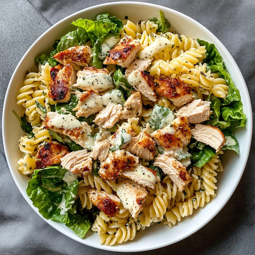 Whether you're preparing a quick lunch or a delicious side for dinner, this Chicken Caesar Pasta Salad is the perfect choice! Packed with juicy chicken, crisp lettuce, and creamy Caesar dressing, it’s a flavor-rich dish that everyone will love. Save this recipe for your next picnic or family gathering, and enjoy a satisfying meal anytime!