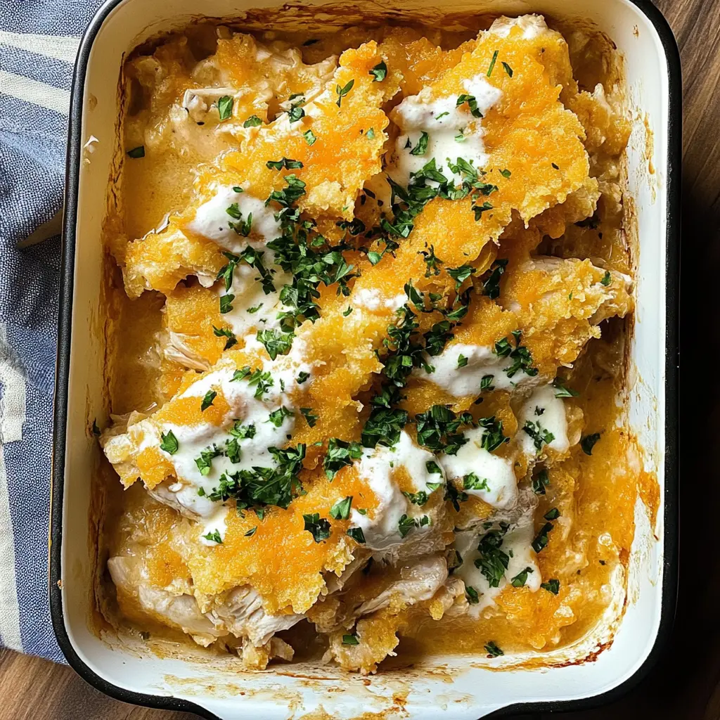 Make dinner a breeze with this Million Dollar Chicken Casserole! Featuring tender chicken, creamy cheese, and a crunchy topping, this dish is a family favorite. Perfect for weeknight meals or gatherings, it's sure to impress. Don't forget to save this recipe for an easy and delicious dinner idea any time!